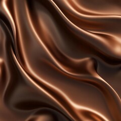 Poster - Luxurious Brown Silk Fabric with Elegant Folds and Subtle Textural Detail, Creating a Rich and Sumptuous Visual Experience.