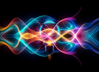 Aufkleber - A glowing lightbulb, its interior a complex circuit board, radiates innovation and technological advancement.  The blue and orange hues suggest energy and creativity.