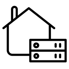 Poster - Home Servers Domotics Line Icon
