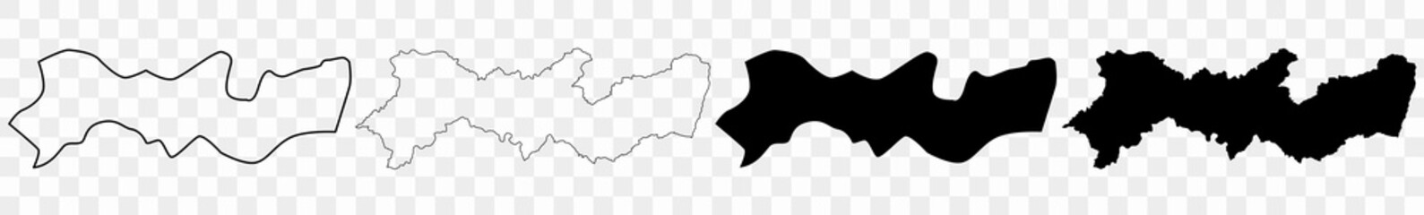 Canvas Print - pernambuco map black | brazilian state border | state country | transparent isolated | variations