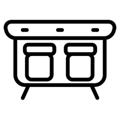 Sticker - Furniture Drawer Cabinet Line Icon