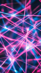 Wall Mural - abstract arrangement of bright pink and blue neon lights