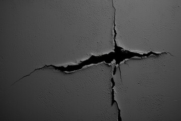 Poster - Abstract gray metallic texture with crack, showcasing a unique design.