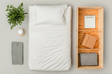 Poster - Minimalist Capsule Living Stylish Organization with Wooden Storage and Cozy Textiles for Urban Efficiency - Compact Housing Solutions and Modern Design Inspirations