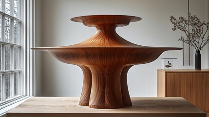 Poster - Elegant decorative vase positioned on a table showcasing artistic design and style