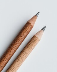 Aufkleber - Minimalist Office Essentials Sustainable Wooden Pencils with Textured Grain - Modern Eco-Friendly Stationery for Creative Professionals and Green Workspaces