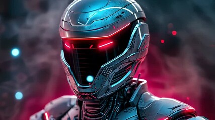 Poster - Futuristic robot with glowing features in a dynamic environment captured in stunning 4k resolution