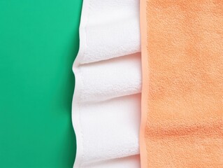 Aufkleber - Colorful Towel Display Showcasing Soft Textures on Vibrant Backdrop - Modern Design Content for Spa Merchandising and Home Decor Styling