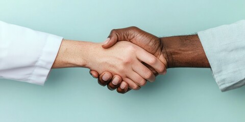 Poster - Cultural Harmony in Healing Spaces Diverse Hands Embrace Against a Soft Pastel Backdrop Empathy in Healthcare Imagery for Patient Engagement and Medical Marketing