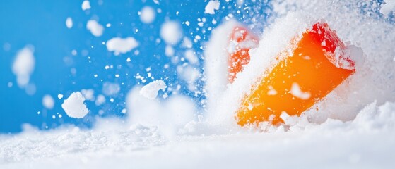 Fototapete - Dynamic Sports Visualization Vibrant Abstract Ice and Snow Textures in Motion for Innovative Athletic Marketing and Competitive Sports Content