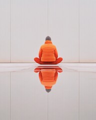 Aufkleber - Modern Optical Illusions Mirrored Flooring Reflection in Minimalist Space - Visual Content and Innovative Design for Creative Marketing and Architectural Display