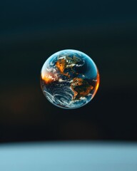 Aufkleber - Futuristic Holographic Globe Floating Digital Display with Smooth Glass Texture for Innovative Business Presentations and Tech-Savvy Marketing Solutions