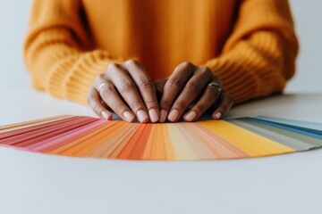 Leinwandbilder - Vibrant Color Swatch Display for Minimalist Design Circular Pattern on White Background - Inspiring Creative Workspace and Color Theory Education