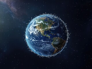 Wall Mural - Earth from Space with Stars