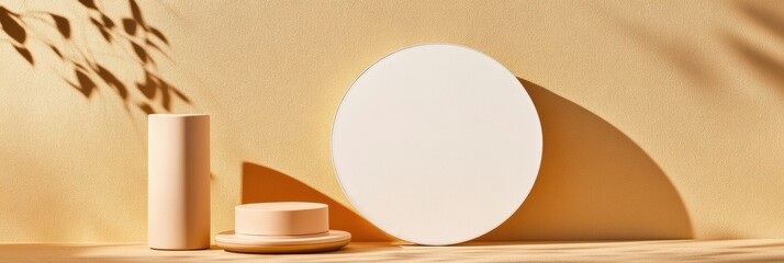 Poster - Minimalist Product Display Geometric Shapes and Textured Surfaces for Modern Branding - Stylish Visual Content in the Beauty and Design Industry