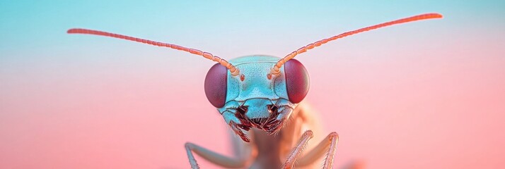 Poster - Pastel Entomology Aesthetic Detailed Microscopic Insect Close-Up with Biophilic Textures - Educational Content for Scientific Imaging and Contemporary Art Displays