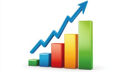Poster - Colorful Bar Graph with an Upward Trend for Business Growth Analysis