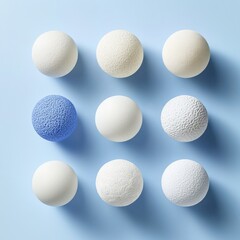 Poster - Textured Confectionery Display Artisanal Cake Pops with Swirl Patterns on Blue Canvas - Modern Catering Content and Creative Dessert Presentation for Events