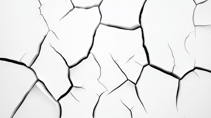 Poster - Cracked White Surface Texture for Backgrounds and Designs