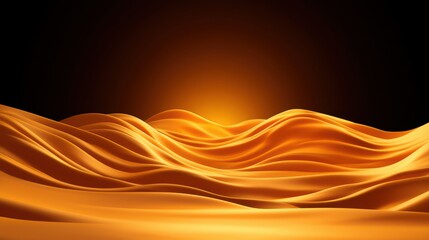 Poster - Golden Waves at Sunset with Smooth Curves and Soft Textures