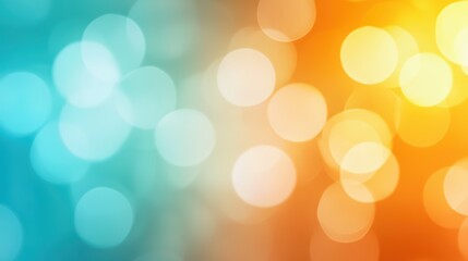 Poster - Soft Bokeh Background in Blue and Orange Tones for Abstract Art