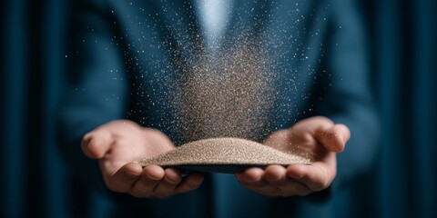 Aufkleber - Enchanting Sparkle Display Handcrafted Glittering Particles from Suede Hat on Velvet Stage - Theatrical Illusion Content and Immersive Entertainment Marketing
