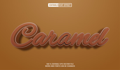 Poster - Editable 3d text style effect - Caramel text effect Template