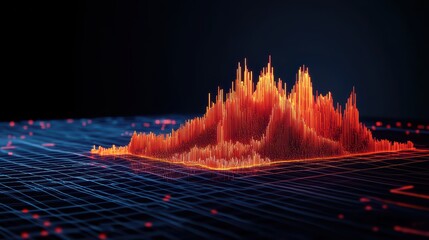 Poster - Abstract Digital Visualization of Data Waveform in Stunning Colors