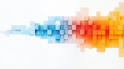 Poster - Abstract Colorful Gradient Blocks Creating Dynamic Visual Flow