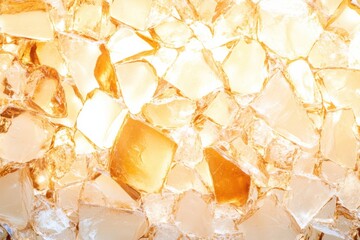 Poster - Warm amber glow created by translucent textures resembling natural crystals and lights in an artistic arrangement