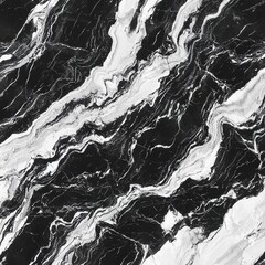 Poster - dramatic black and white marble texture featuring bold swirling patterns and intense contrast, perfe