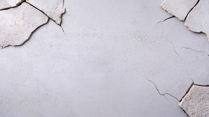 Poster - Cracked Surface on Light Gray Background with Textured Details and Gaps