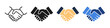 © OpenDesigner - Handshake simple icon set. Business agreement handshake line and flat icon. Vector