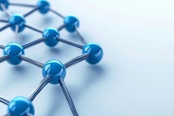 Poster - Abstract blue network connectivity background for tech and digital design