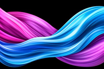 Poster - Abstract color Pink blue purple glowing light gradient flow on dark background, grainy texture website header design