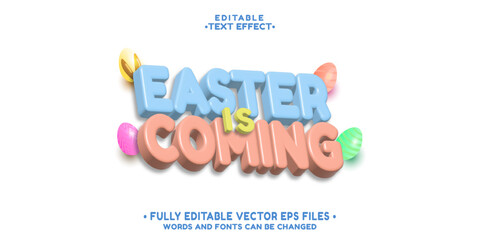 Poster - 3d inflate easter is coming text effect