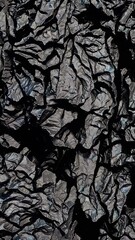 Poster - Abstract movement of crumpled dark textile patterns in macro view with subtle light changes