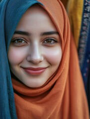 Wall Mural - Woman with headscarf and scarf