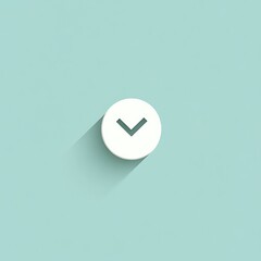 Poster - White down arrow icon with long shadow on light blue background for design projects