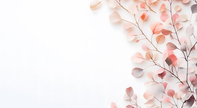 Decorated with dried tree leaves on a white background. Which reminds of the old days and enhances the beauty of the house. Elegant premium design with minimal style.