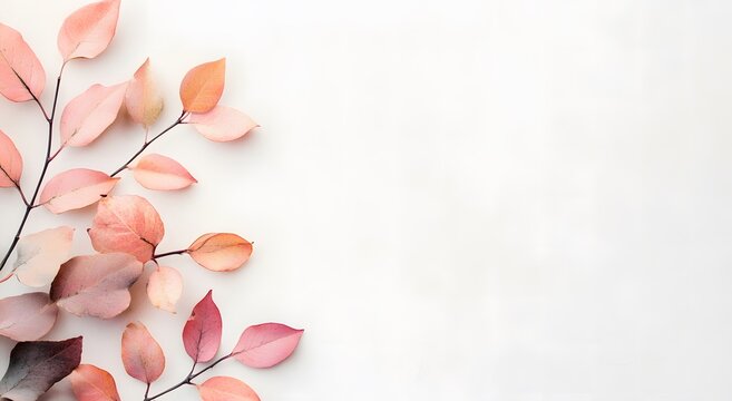 Decorated with dried tree leaves on a white background. Which reminds of the old days and enhances the beauty of the house. Elegant premium design with minimal style.