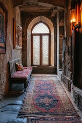 Canvas Print - Interior room with rug and window