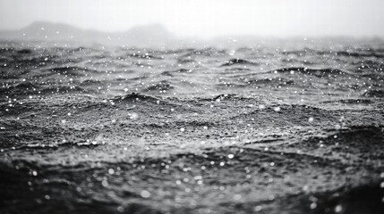 Poster - Striking black and white photograph capturing the calm and serenity of waters surface