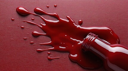 Poster - A dramatic scene featuring a bottle of red liquid and spilled contents on the surface