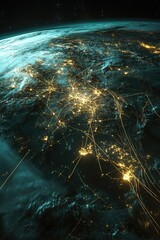 Wall Mural - Earth at Night from Space,