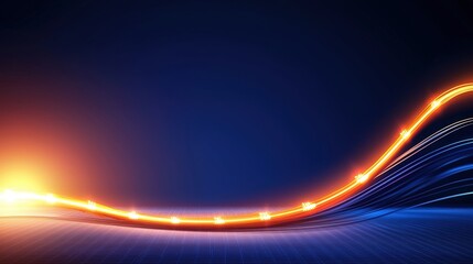 Poster - A vibrant, flowing design showcasing a gradient of light, with warm orange and cool blue tones against a dark background, suggesting energy and motion.