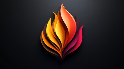 Poster - Abstract layered flame design on dark background with vibrant color gradient