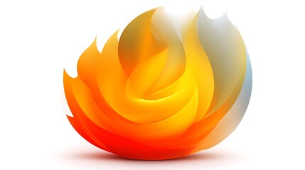 Poster - Abstract Flame Graphic Design with Dynamic Swirling Shapes on a White Background