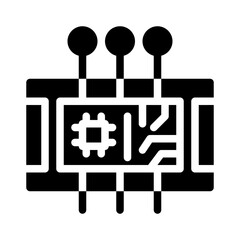 Wall Mural - circuit board glyph icon