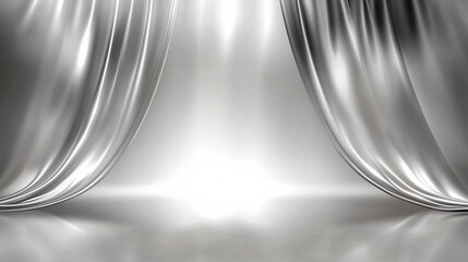 Fototapete - Abstract silver background featuring smooth lines and soft lighting, creating an elegant and modern design atmosphere with a white and gray color scheme. This professional-grade vector template offers